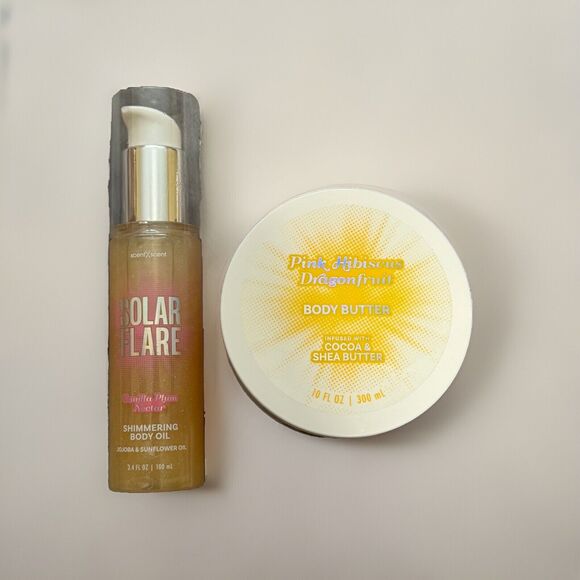 🔥Solar Flare Shim Body Oil Vanilla Plum & Body Butter Hibiscus Dragonfruit 🔥 - Picture 1 of 1